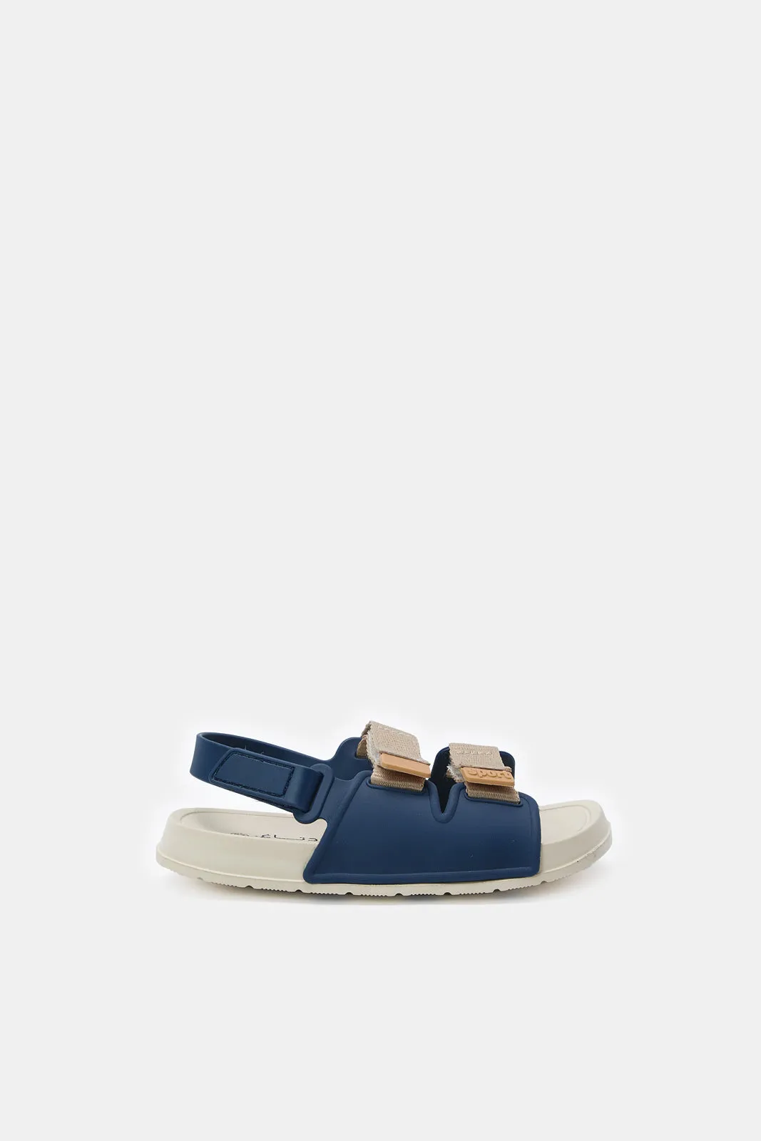 Boys Navy Traditional Sandals With Backstrap sold by Redtag