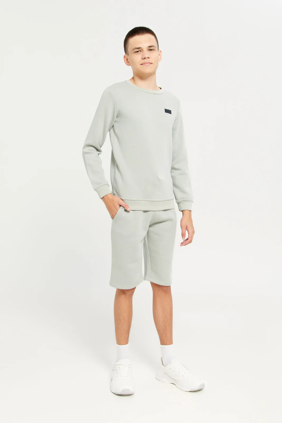 Senior Boys Grey Active Shorts sold by Redtag product image thumbnail 2