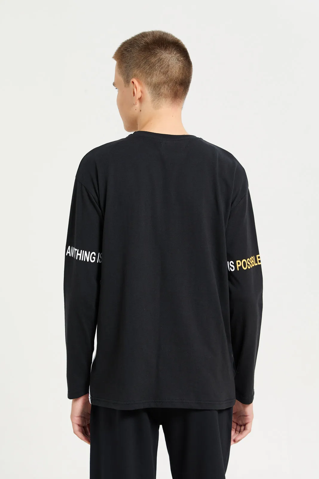 Senior Boys White And Black Printed T-Shirt sold by Redtag product image thumbnail 3