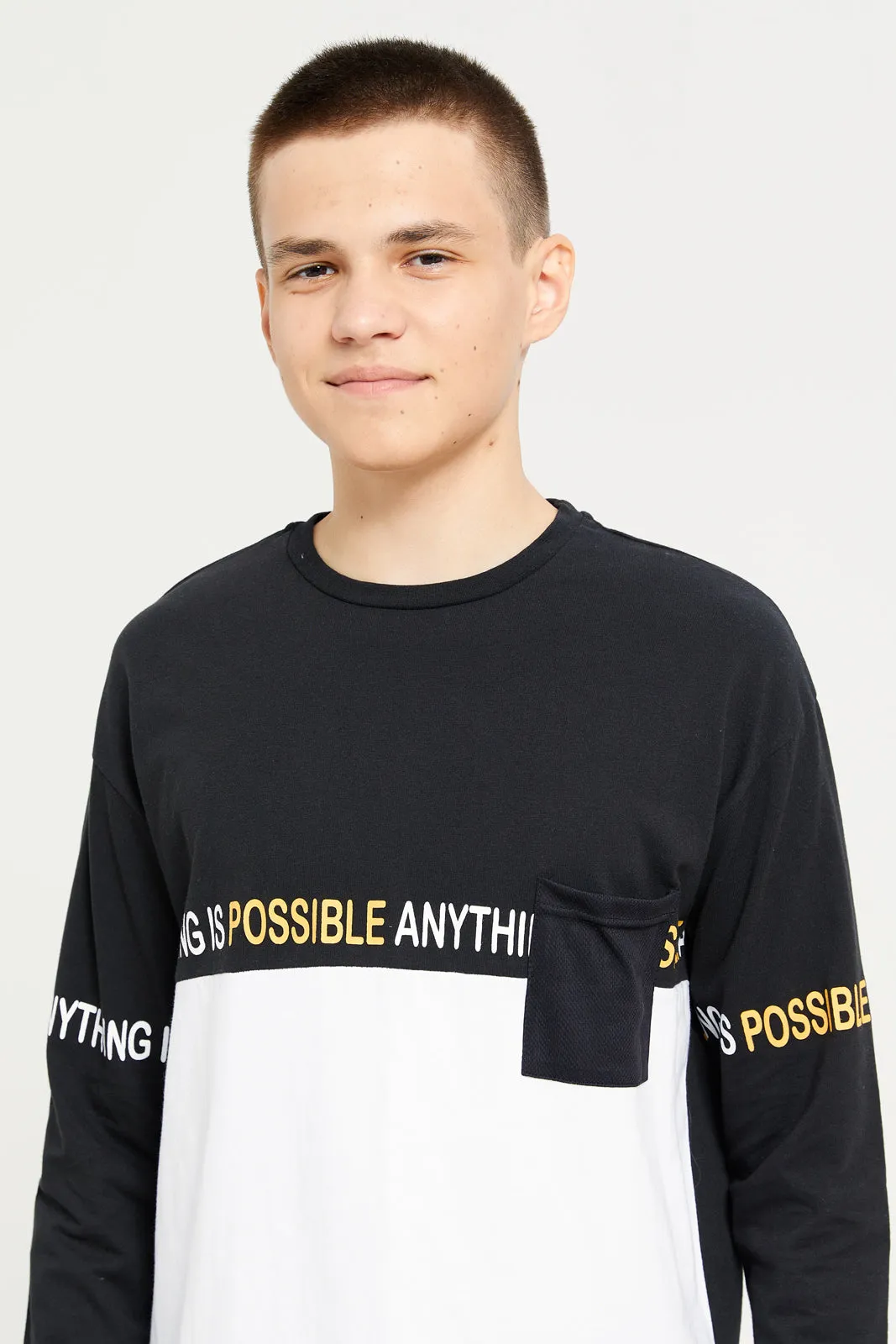 Senior Boys White And Black Printed T-Shirt sold by Redtag product image thumbnail 4