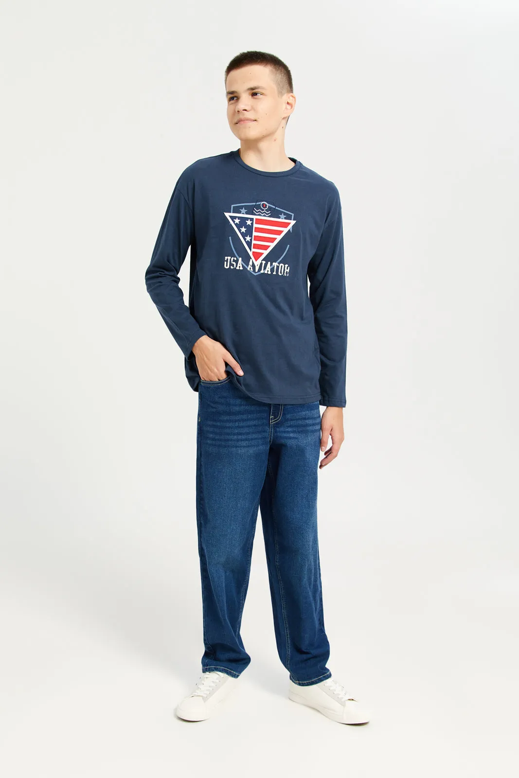 Senior Boys USA Aviator Print T-Shirt sold by Redtag product image thumbnail 2