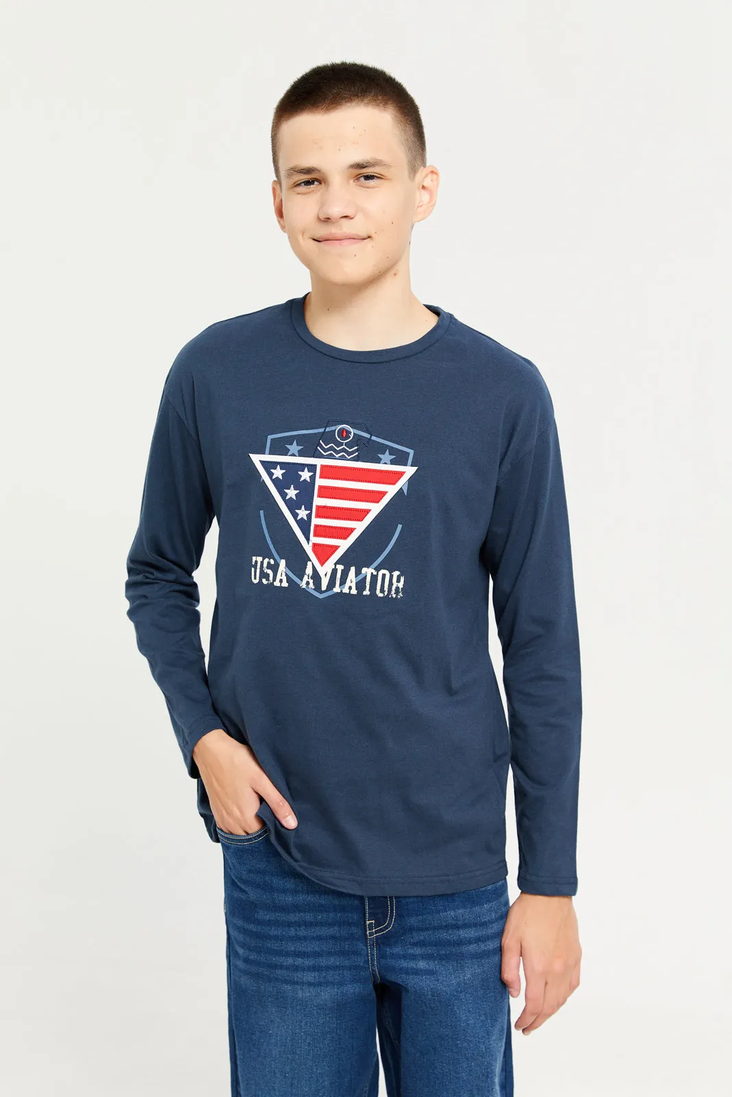 Senior Boys USA Aviator Print T-Shirt sold by Redtag