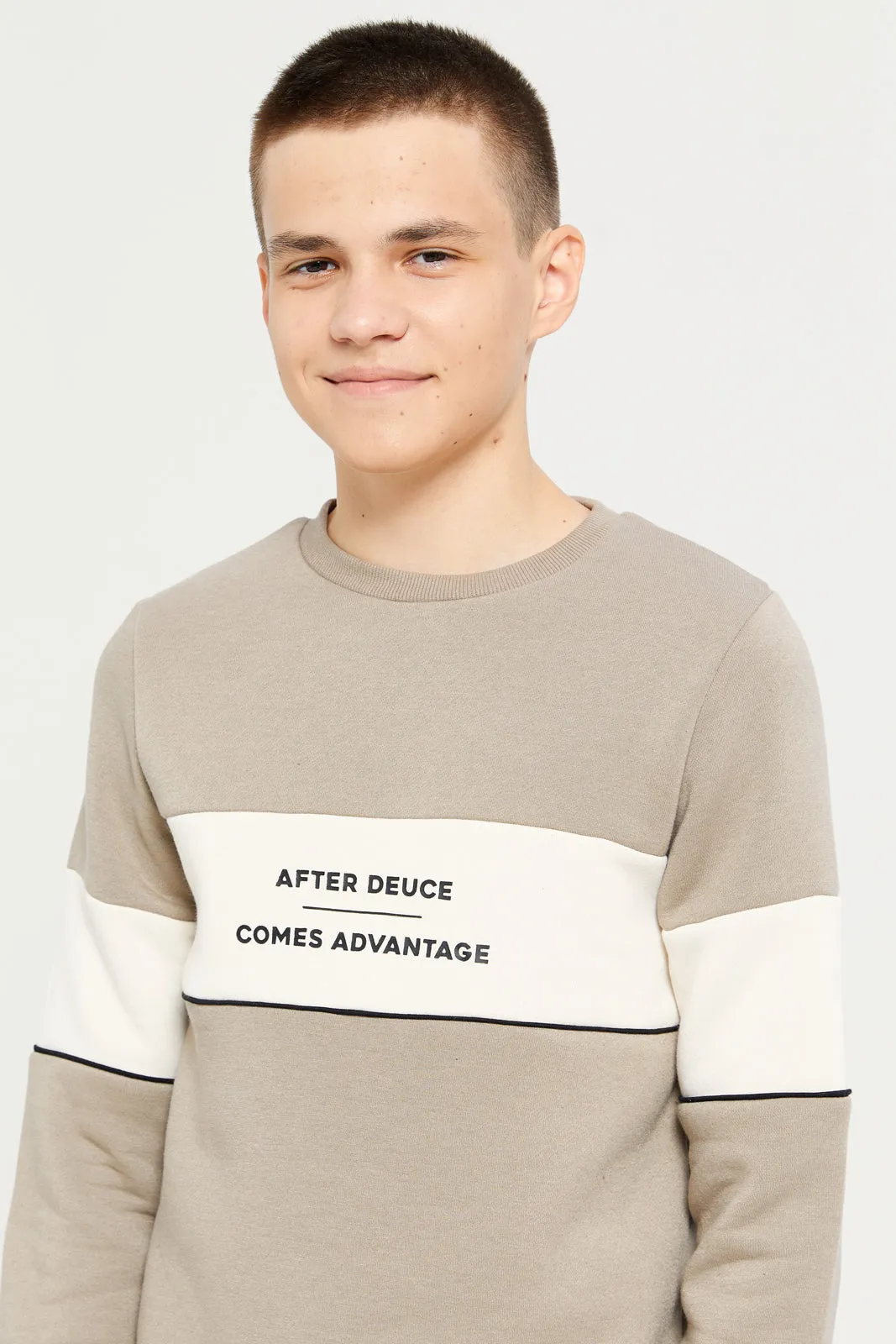 Senior Boys Beige Printed Sweatshirt sold by Redtag product image thumbnail 4