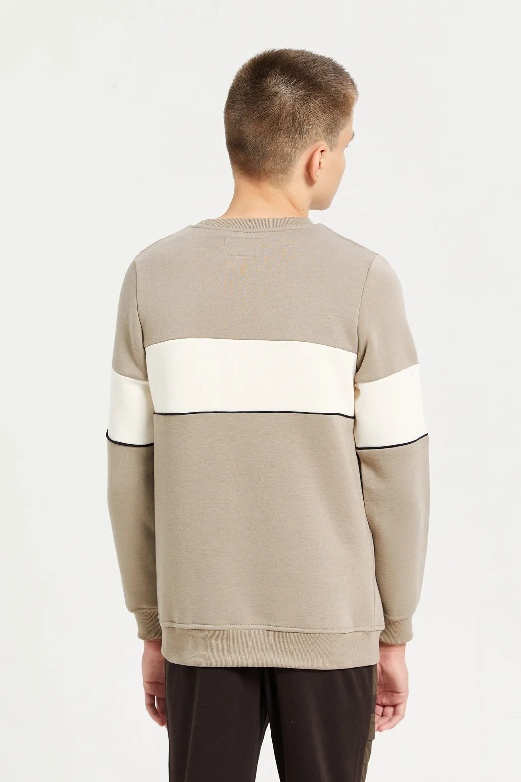 Senior Boys Beige Printed Sweatshirt sold by Redtag product image thumbnail 3