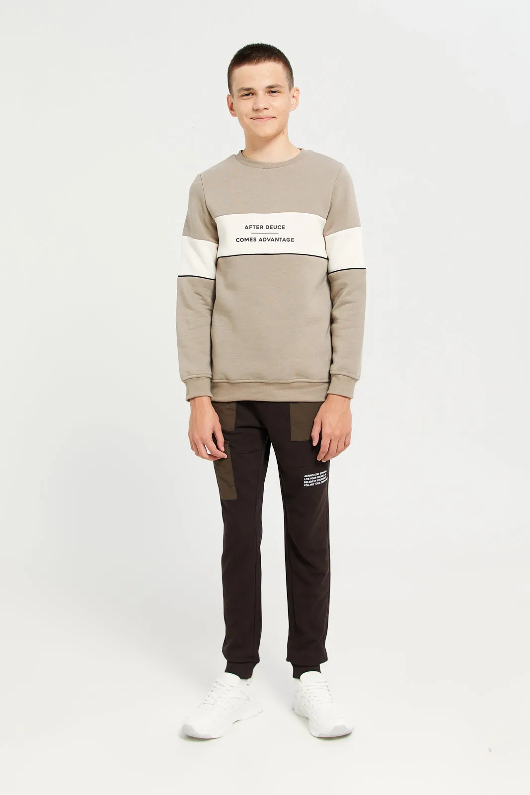 Senior Boys Beige Printed Sweatshirt sold by Redtag product image thumbnail 2