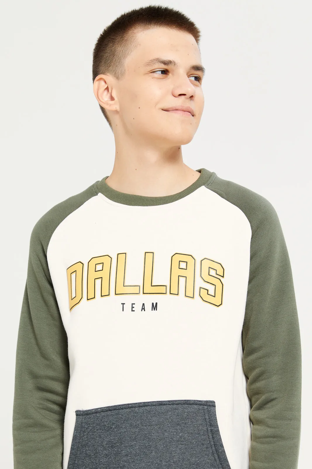 Senior Boys White DALLAS Print Sweatshirt sold by Redtag product image thumbnail 4