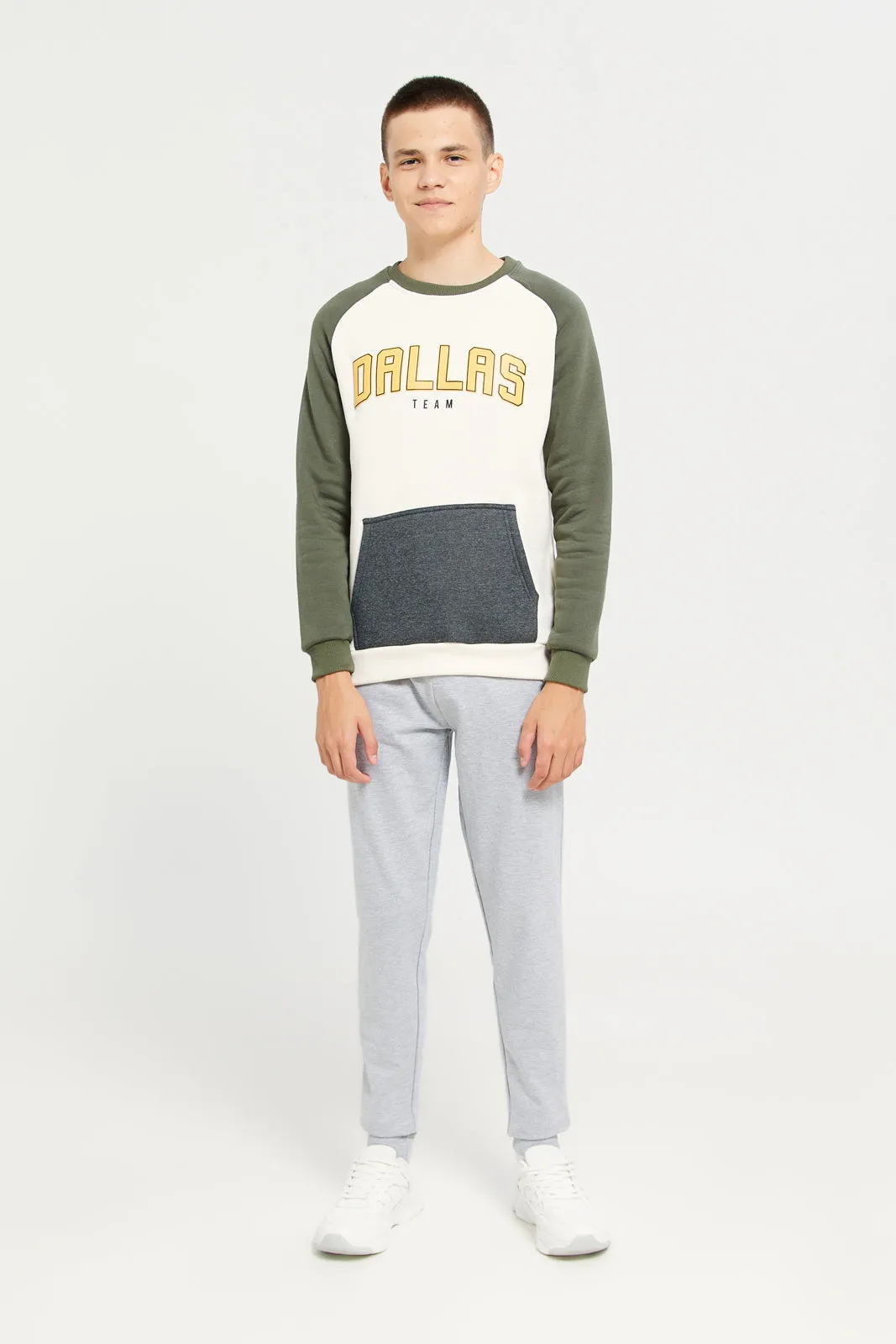 Senior Boys White DALLAS Print Sweatshirt sold by Redtag product image thumbnail 2