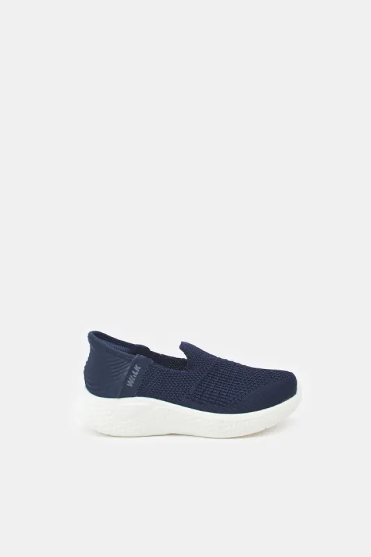 Boys Navy Easy Slip-On Shoes sold by Redtag
