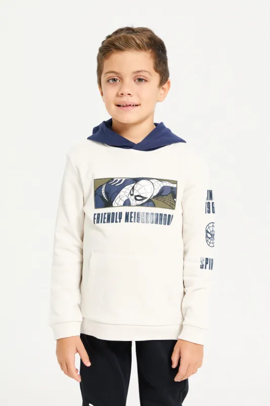 Boys Ivory Spider Man Print Sweatshirt sold by Redtag