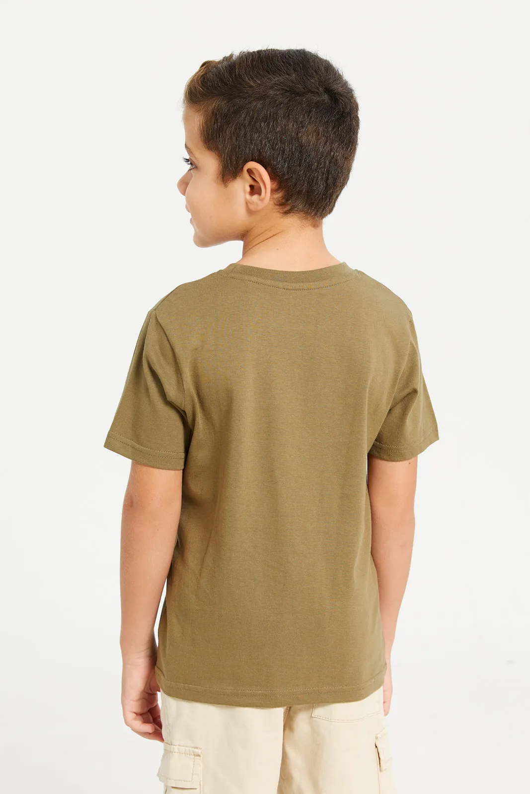 Boys Olive Gamer Printed T-Shirt sold by Redtag product image thumbnail 3