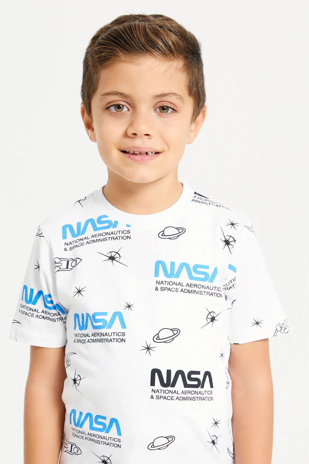 Boys White Nasa Print T-Shirt sold by Redtag product image thumbnail 4