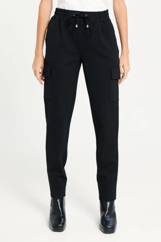 Women Black Elasticated Waist Leggings sold by Redtag