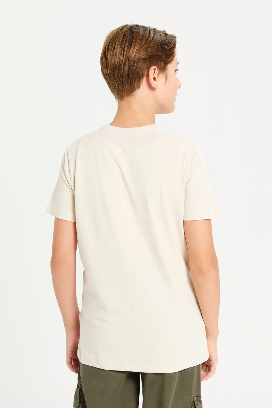 Senior Boys Beige Gamer Print T-Shirt sold by Redtag product image thumbnail 3