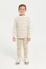 Boys White And Brown Round Neck Stripe Pullover sold by Redtag