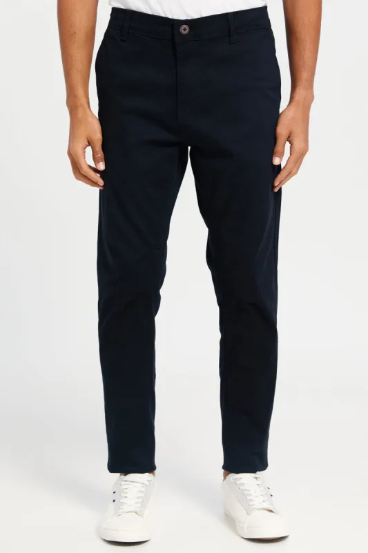 Men Black Solid Chino Trousers sold by Redtag