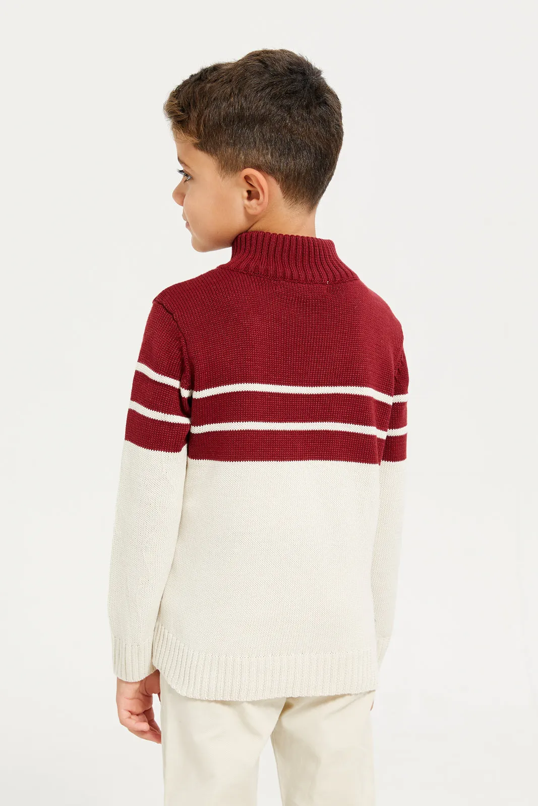Boys Brown High-Neck Sweater sold by Redtag product image thumbnail 3