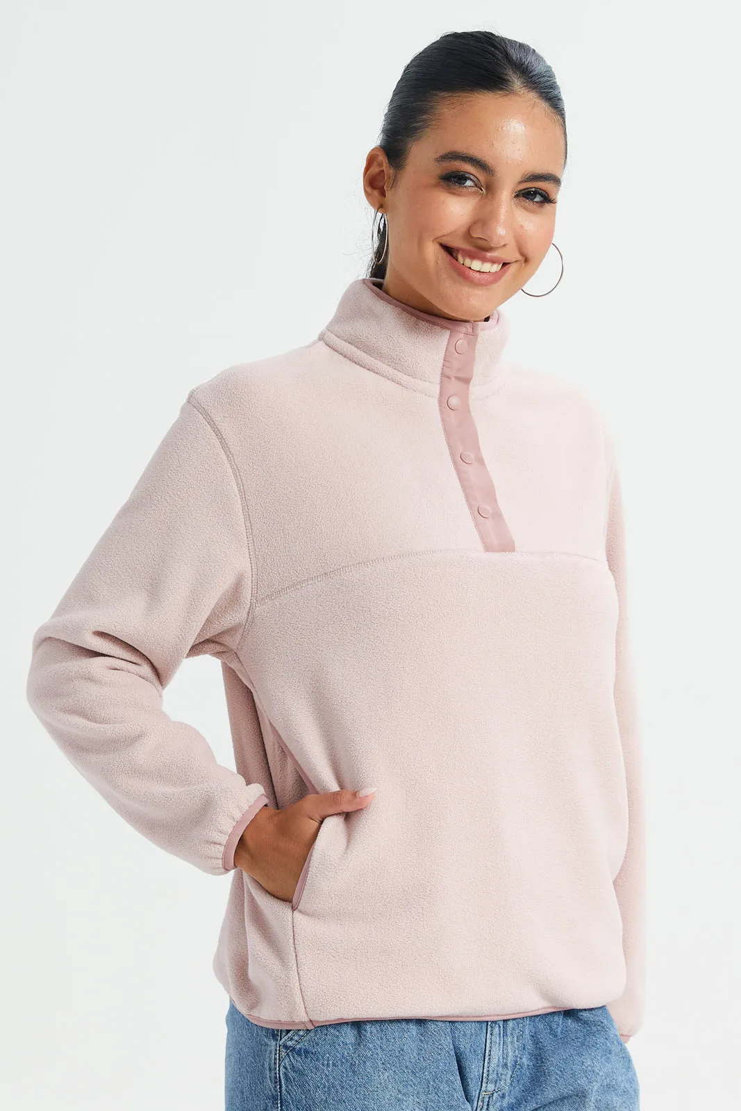 Women Lilac Fleece Sweatshirt sold by Redtag