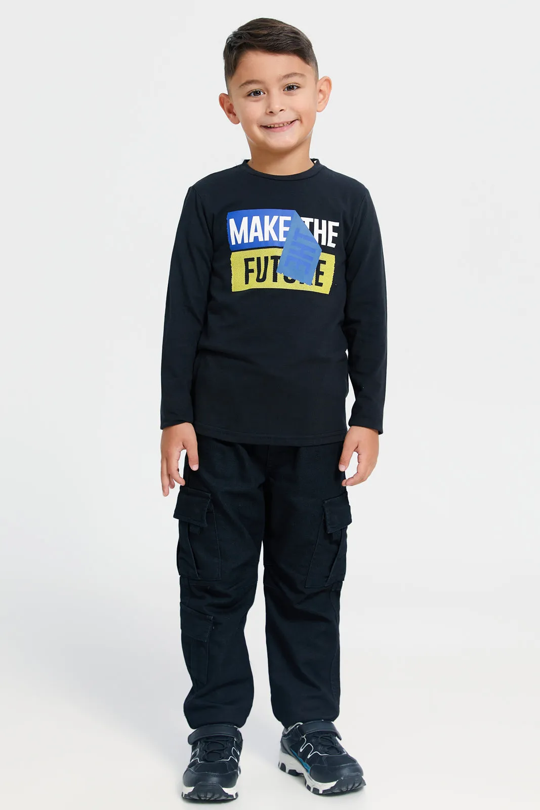 Boys Black Long Sleeved T-Shirt sold by Redtag product image thumbnail 2
