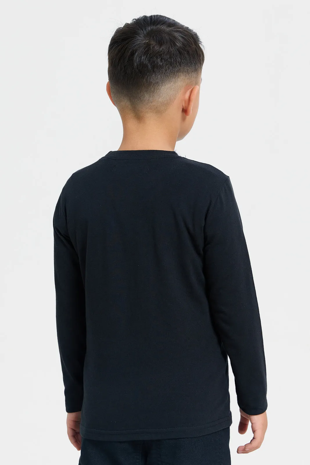 Boys Black Long Sleeved T-Shirt sold by Redtag product image thumbnail 3