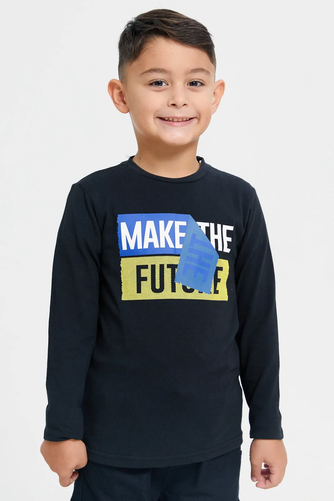 Boys Black Long Sleeved T-Shirt sold by Redtag