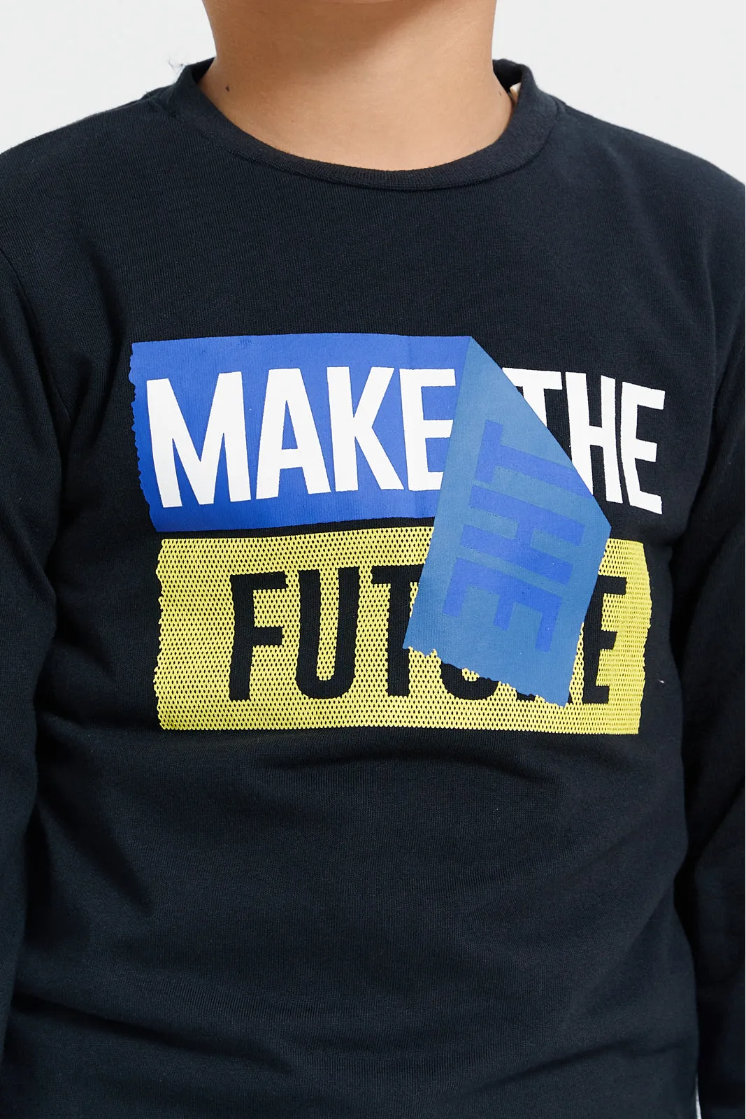 Boys Black Long Sleeved T-Shirt sold by Redtag product image thumbnail 4