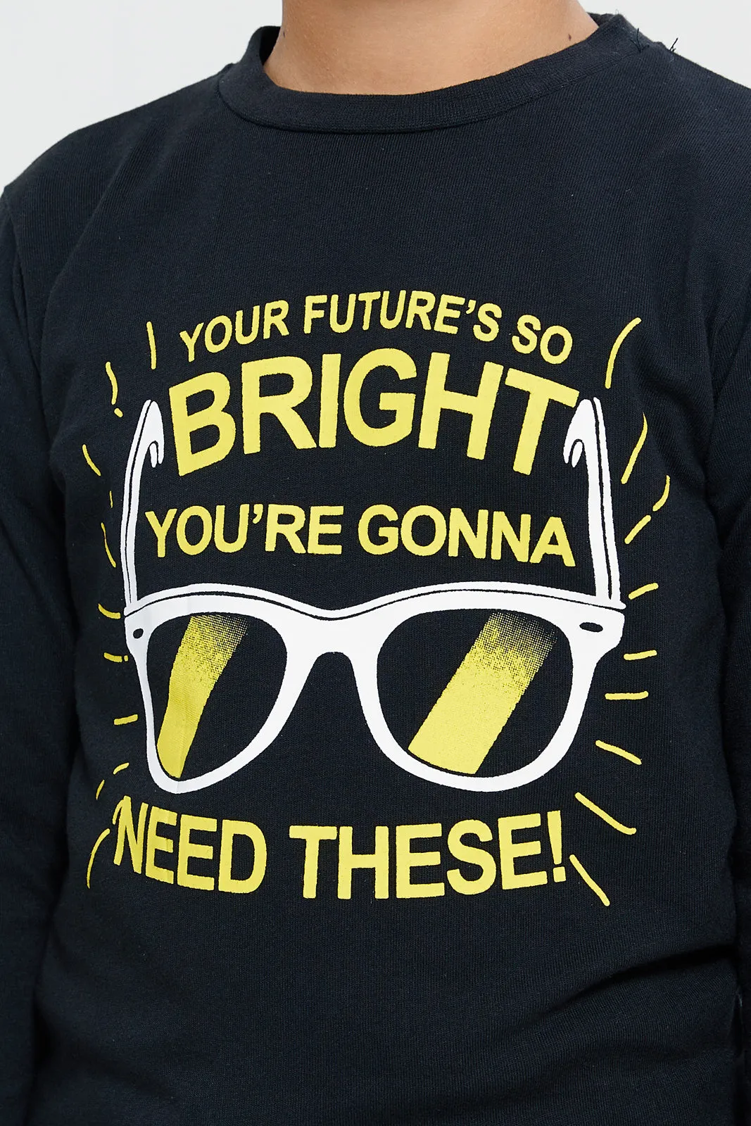 Boys Black Printed Long Sleeves T-Shirt sold by Redtag product image thumbnail 4