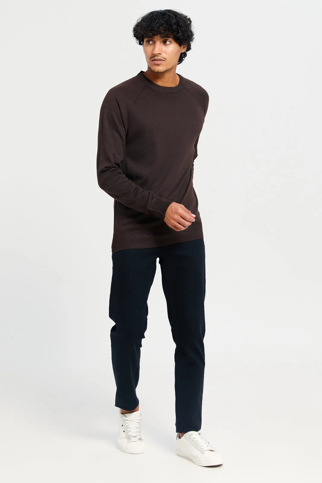 Men Brown Crew Neck Pullover sold by Redtag product image thumbnail 2