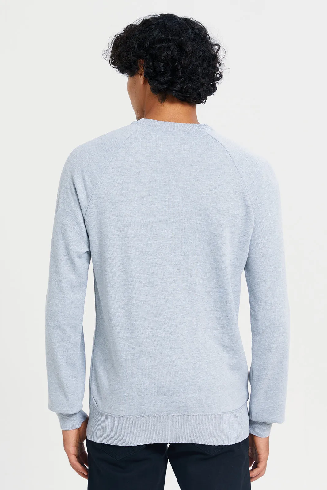 Men Teal Crew Neck Pullover sold by Redtag product image thumbnail 3