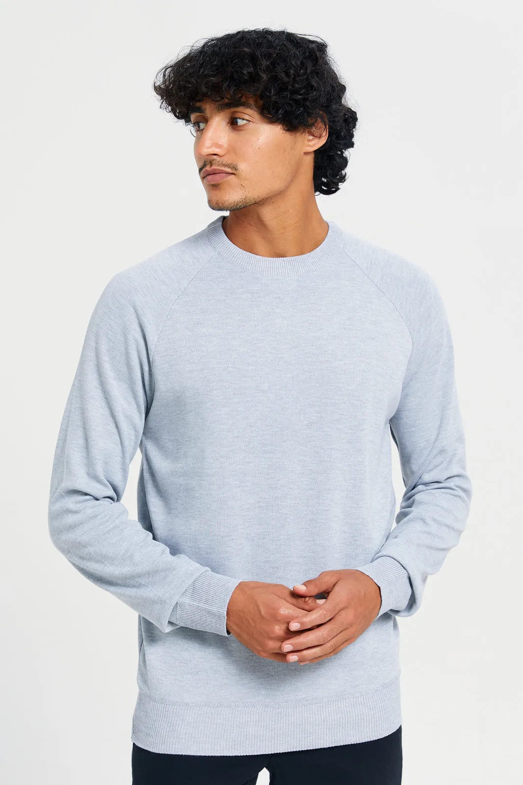 Men Teal Crew Neck Pullover sold by Redtag