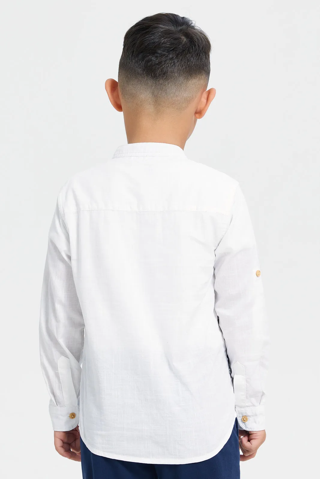 Boys Junior White Flock Leopard Print Long Sleeve Shirt sold by Redtag product image thumbnail 3