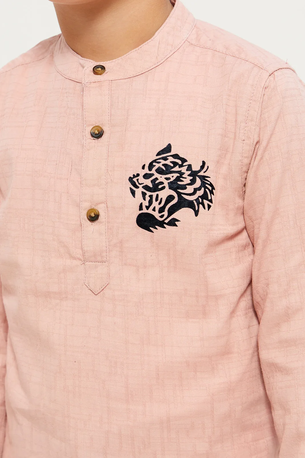 Boys Junior Pink Flock Eagle Print Long Sleeve Shirt sold by Redtag product image thumbnail 4