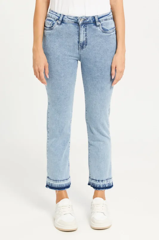 Women Blue Straight Fit Jeans sold by Redtag