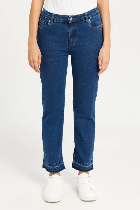 Women Navy Straight Fit Jeans sold by Redtag