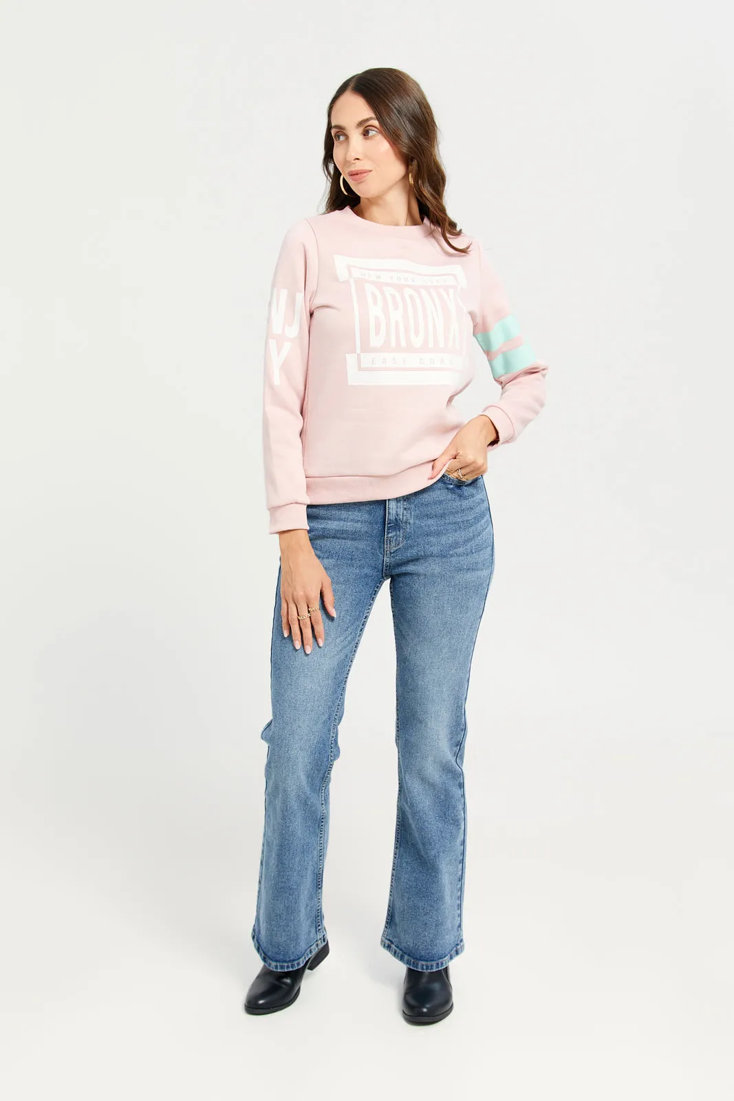 Women Pink Printed Sweatshirt sold by Redtag product image thumbnail 2