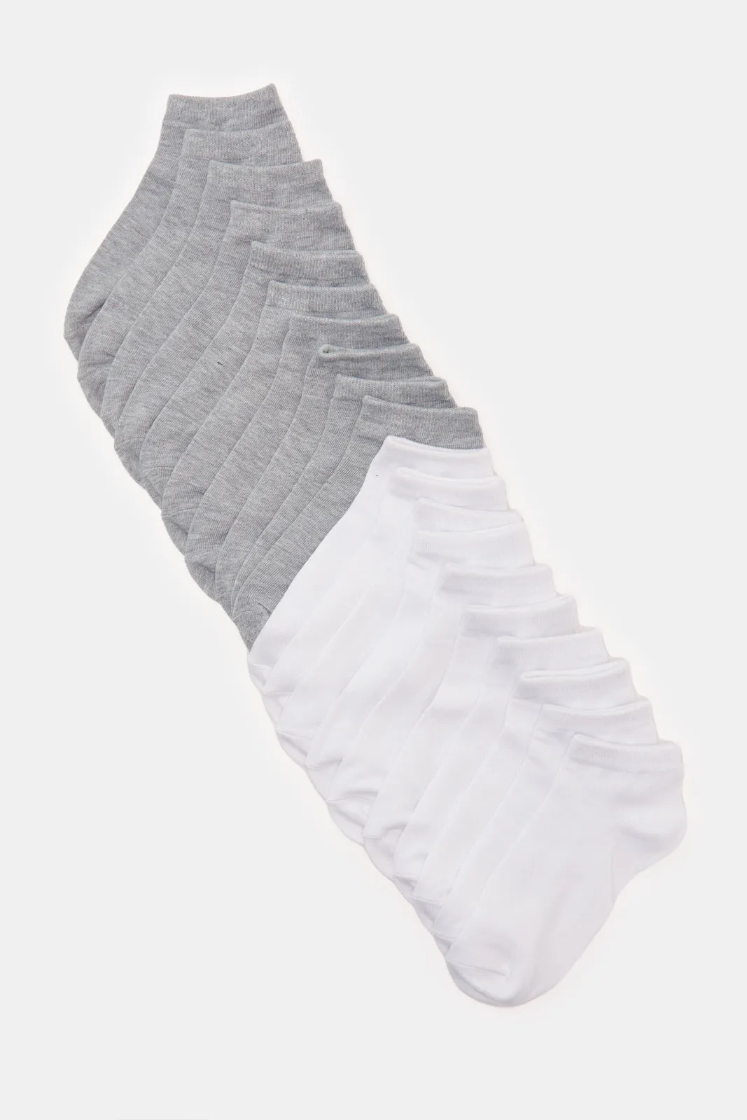 Women White And Grey Ankle Socks Set (10 Pairs) sold by Redtag