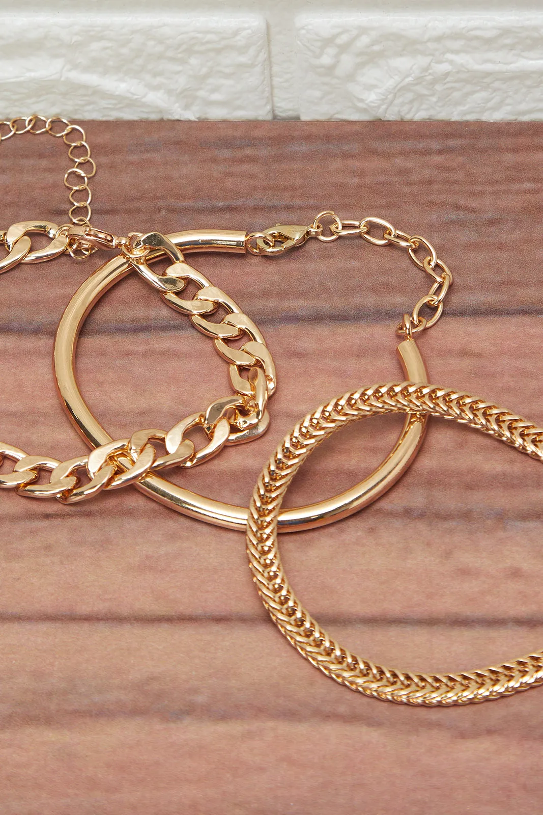 Women Gold Embellished Bracelet Set (Pack of 3) sold by Redtag product image thumbnail 3