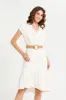 Women White Wrap Belted Dress sold by Redtag
