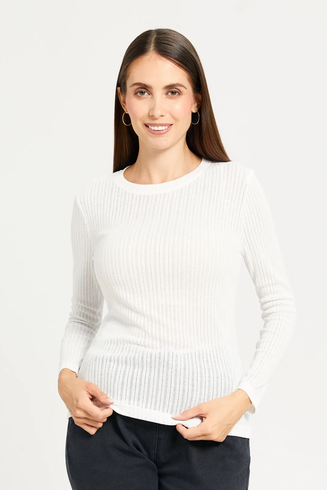 Women White Long Sleeve Thermal Top sold by Redtag