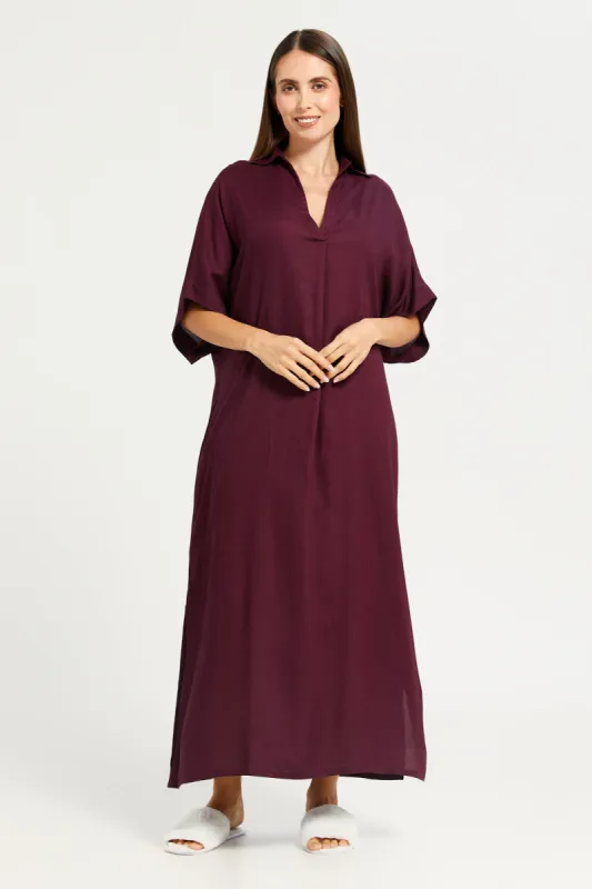 Women Purple Classic Kaftan Nightgown sold by Redtag