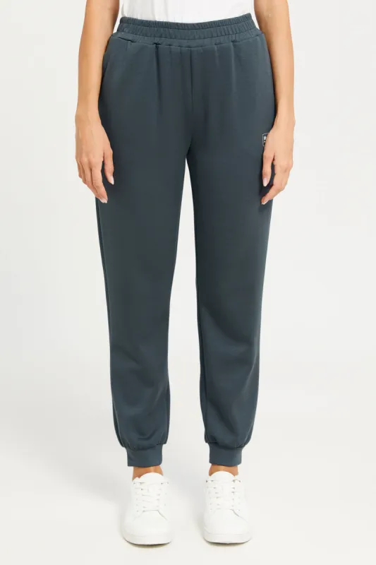 Women Olive Printed Active Joggers sold by Redtag