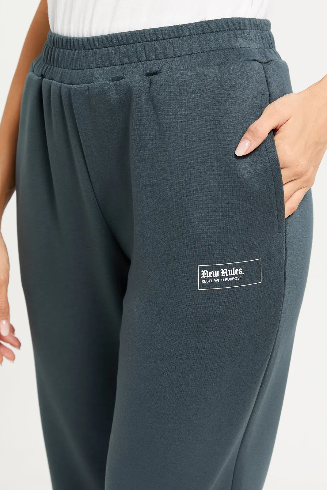 Women Olive Printed Active Joggers sold by Redtag product image thumbnail 4