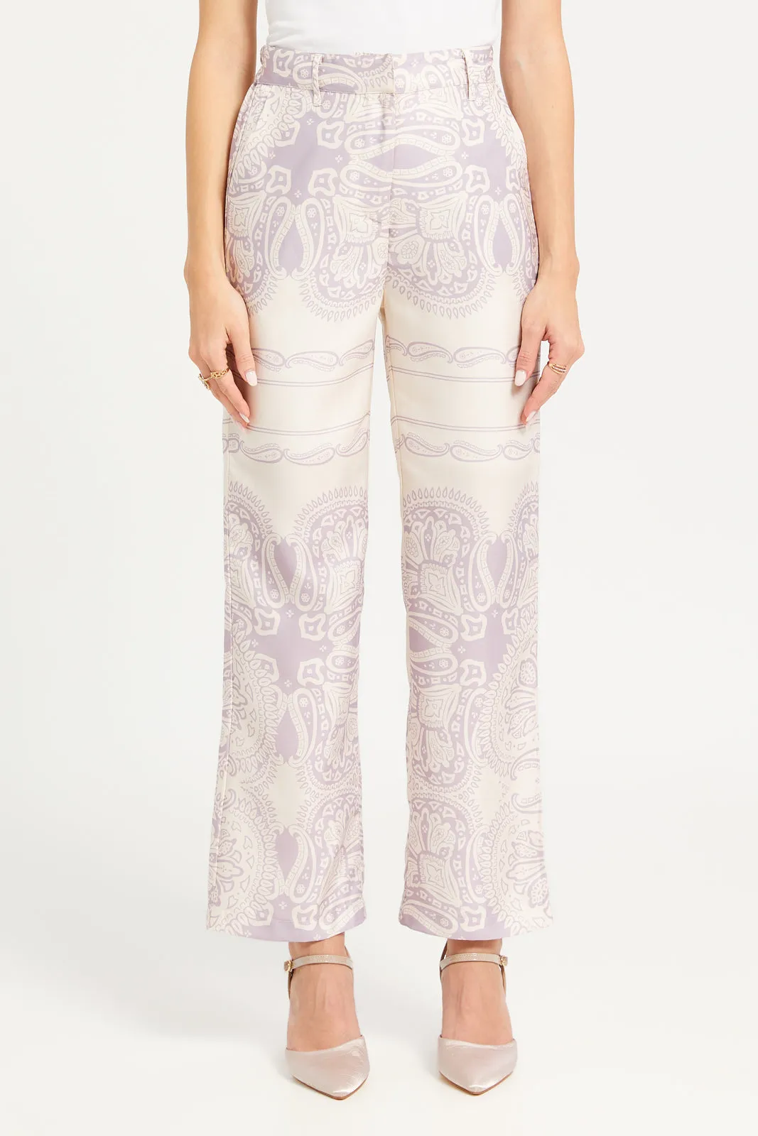 Women Pink Printed Trousers sold by Redtag