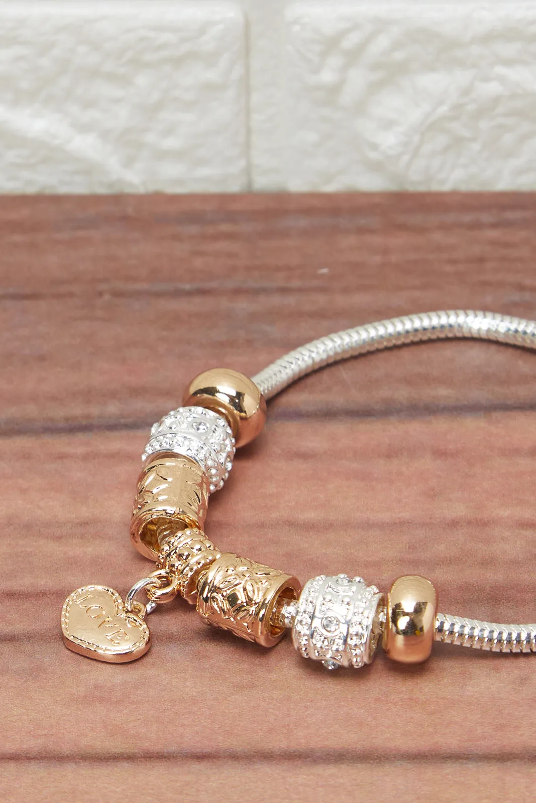 Women Gold Bracelet With Heart Charm sold by Redtag product image thumbnail 3
