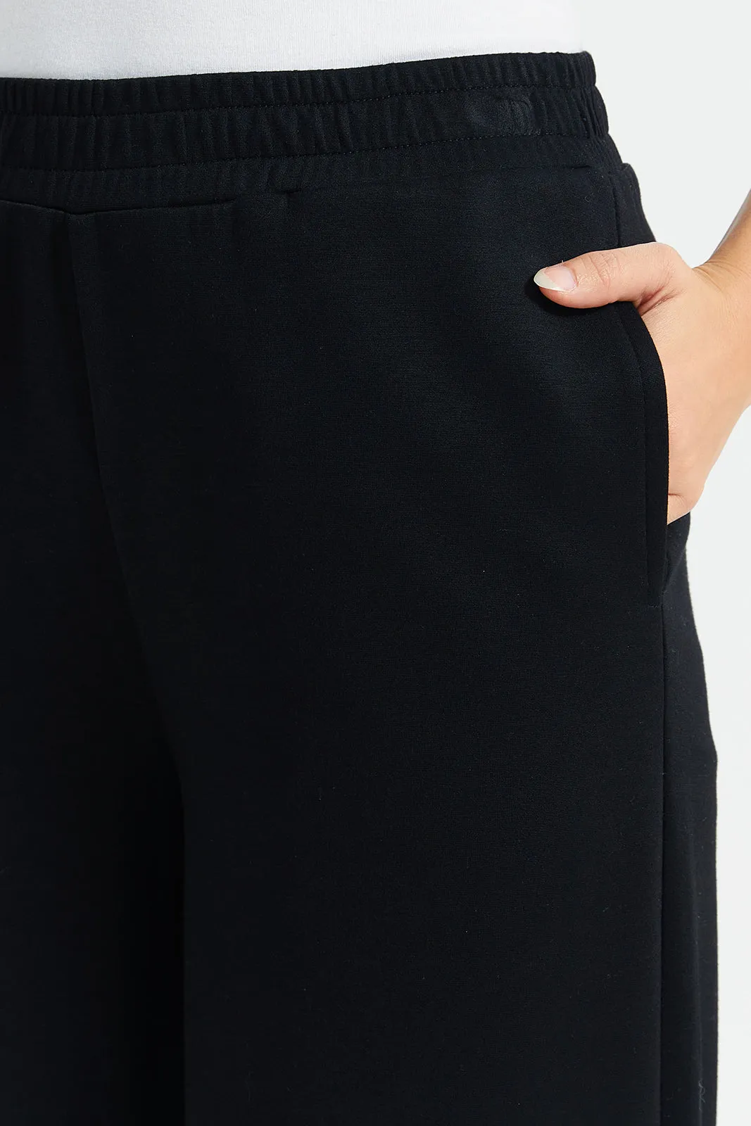 Women Charcoal Wide Leg Print Detail Active Pants sold by Redtag product image thumbnail 4