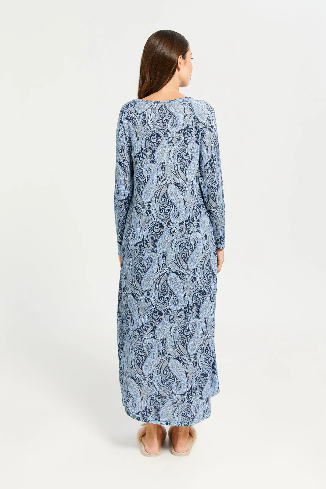 Women Blue Printed Nightgown sold by Redtag product image thumbnail 3