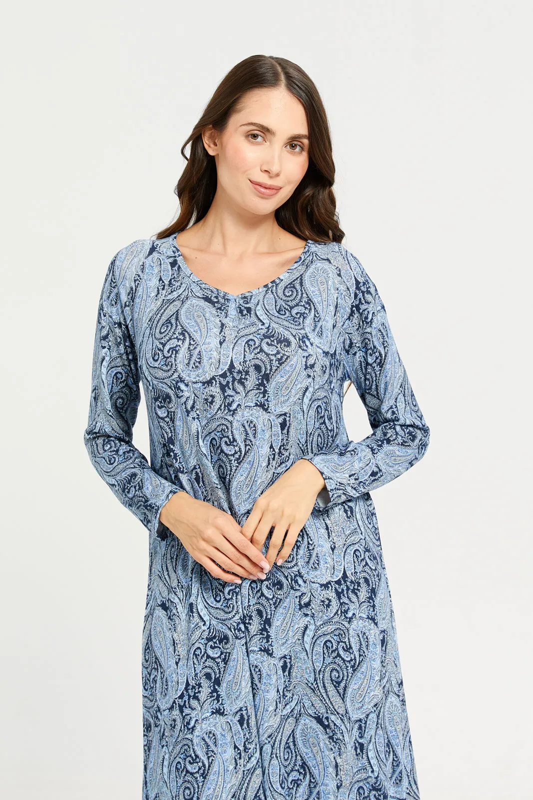 Women Blue Printed Nightgown sold by Redtag product image thumbnail 2