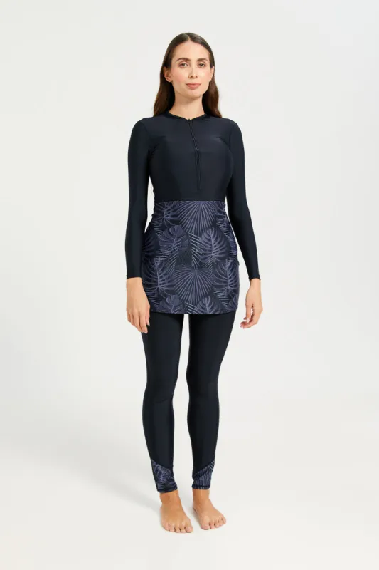 Women Black Printed Swim Burkini Set (2 Piece) sold by Redtag