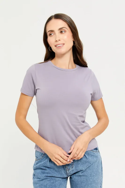 Women Lilac Basic T-Shirt sold by Redtag