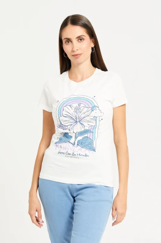 Women Ivory Graphic T-Shirt sold by Redtag