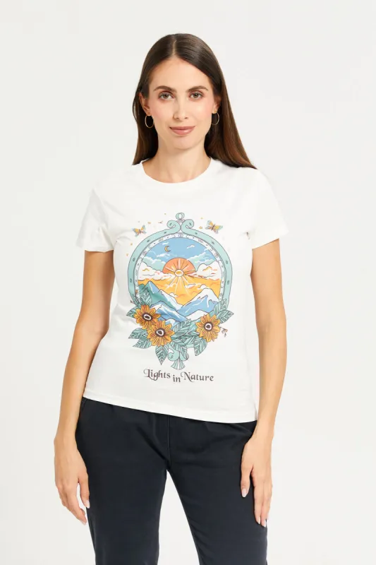 Women Ivory Graphic T-Shirt sold by Redtag